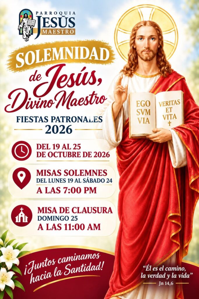 Cartel de la Solemnidad de Jesús, Divino Maestro · Fiestas Patronales 2026